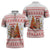 Canada Christmas Zipper Polo Shirt with Beaver Maple Tree Ice Wine Pie and Red White Knit Pattern Design - Wonder Print Shop