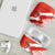 Canada Christmas AirPods Case with Santa Playing Hockey Maple Leaf Flag and Red White Knit Pattern Design - Wonder Print Shop