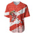 Canada Christmas Baseball Jersey with Santa Playing Hockey Maple Leaf Flag and Red White Knit Pattern Design - Wonder Print Shop