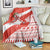 Canada Christmas Blanket with Santa Playing Hockey Maple Leaf Flag and Red White Knit Pattern Design - Wonder Print Shop