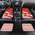 Canada Christmas Car Mats with Santa Playing Hockey Maple Leaf Flag and Red White Knit Pattern Design - Wonder Print Shop