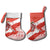 Canada Christmas Stocking with Santa Playing Hockey Maple Leaf Flag and Red White Knit Pattern Design - Wonder Print Shop