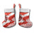 Canada Christmas Stocking with Santa Playing Hockey Maple Leaf Flag and Red White Knit Pattern Design - Wonder Print Shop