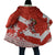 Canada Christmas Cloak with Santa Playing Hockey Maple Leaf Flag and Red White Knit Pattern Design - Wonder Print Shop