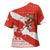 Canada Christmas Cross Shoulder Shirt with Santa Playing Hockey Maple Leaf Flag and Red White Knit Pattern Design - Wonder Print Shop