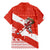 Canada Christmas Family Matching Mermaid Dress and Hawaiian Shirt with Santa Playing Hockey Maple Leaf Flag and Red White Knit Pattern Design - Wonder Print Shop