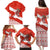 Canada Christmas Family Matching Puletasi and Hawaiian Shirt with Santa Playing Hockey Maple Leaf Flag and Red White Knit Pattern Design - Wonder Print Shop