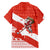 Canada Christmas Family Matching Short Sleeve Bodycon Dress and Hawaiian Shirt with Santa Playing Hockey Maple Leaf Flag and Red White Knit Pattern Design - Wonder Print Shop