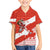 Canada Christmas Family Matching Short Sleeve Bodycon Dress and Hawaiian Shirt with Santa Playing Hockey Maple Leaf Flag and Red White Knit Pattern Design - Wonder Print Shop