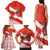 Canada Christmas Family Matching Tank Maxi Dress and Hawaiian Shirt with Santa Playing Hockey Maple Leaf Flag and Red White Knit Pattern Design - Wonder Print Shop