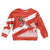 Canada Christmas Kid Ugly Christmas Sweater with Santa Playing Hockey Maple Leaf Flag and Red White Knit Pattern Design - Wonder Print Shop
