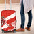 Canada Christmas Luggage Cover with Santa Playing Hockey Maple Leaf Flag and Red White Knit Pattern Design - Wonder Print Shop