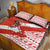 Canada Christmas Quilt Bed Set with Santa Playing Hockey Maple Leaf Flag and Red White Knit Pattern Design - Wonder Print Shop
