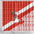 Canada Christmas Shower Curtain with Santa Playing Hockey Maple Leaf Flag and Red White Knit Pattern Design - Wonder Print Shop