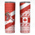 Canada Christmas Skinny Tumbler with Santa Playing Hockey Maple Leaf Flag and Red White Knit Pattern Design - Wonder Print Shop