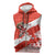 Canada Christmas Sleeveless Zip Hoodie with Santa Playing Hockey Maple Leaf Flag and Red White Knit Pattern Design - Wonder Print Shop