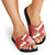 Canada Christmas Slide Sandals with Santa Playing Hockey Maple Leaf Flag and Red White Knit Pattern Design - Wonder Print Shop