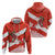 Canada Christmas Zip Hoodie with Santa Playing Hockey Maple Leaf Flag and Red White Knit Pattern Design - Wonder Print Shop