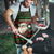 Viking Christmas Apron with Santa Warrior Axe Nordic Symbols Red Green Black Knit Pattern Design - Wonder Print Shop