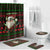 Viking Christmas Bathroom Set with Santa Warrior Axe Nordic Symbols Red Green Black Knit Pattern Design - Wonder Print Shop