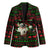 Viking Christmas Blazer with Santa Warrior Axe Nordic Symbols Red Green Black Knit Pattern Design - Wonder Print Shop