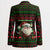 Viking Christmas Blazer with Santa Warrior Axe Nordic Symbols Red Green Black Knit Pattern Design - Wonder Print Shop