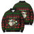 Viking Christmas Bomber Puffer Jacket with Santa Warrior Axe Nordic Symbols Red Green Black Knit Pattern Design - Wonder Print Shop