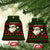 Viking Christmas Ceramic Ornament with Santa Warrior Axe Nordic Symbols Red Green Black Knit Pattern Design - Wonder Print Shop