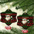 Viking Christmas Ceramic Ornament with Santa Warrior Axe Nordic Symbols Red Green Black Knit Pattern Design - Wonder Print Shop
