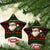 Viking Christmas Ceramic Ornament with Santa Warrior Axe Nordic Symbols Red Green Black Knit Pattern Design - Wonder Print Shop