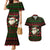 Viking Christmas Couples Matching Mermaid Dress and Hawaiian Shirt with Santa Warrior Axe Nordic Symbols Red Green Black Knit Pattern Design - Wonder Print Shop