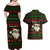 Viking Christmas Couples Matching Off Shoulder Maxi Dress and Hawaiian Shirt with Santa Warrior Axe Nordic Symbols Red Green Black Knit Pattern Design - Wonder Print Shop