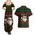 Viking Christmas Couples Matching Summer Maxi Dress and Hawaiian Shirt with Santa Warrior Axe Nordic Symbols Red Green Black Knit Pattern Design - Wonder Print Shop