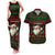 Viking Christmas Couples Matching Tank Maxi Dress and Hawaiian Shirt with Santa Warrior Axe Nordic Symbols Red Green Black Knit Pattern Design - Wonder Print Shop