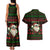 Viking Christmas Couples Matching Tank Maxi Dress and Hawaiian Shirt with Santa Warrior Axe Nordic Symbols Red Green Black Knit Pattern Design - Wonder Print Shop
