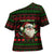Viking Christmas Cross Shoulder Shirt with Santa Warrior Axe Nordic Symbols Red Green Black Knit Pattern Design - Wonder Print Shop