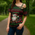 Viking Christmas Cross Shoulder Shirt with Santa Warrior Axe Nordic Symbols Red Green Black Knit Pattern Design - Wonder Print Shop