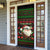 Viking Christmas Door Cover with Santa Warrior Axe Nordic Symbols Red Green Black Knit Pattern Design - Wonder Print Shop