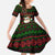 Viking Christmas Family Matching Long Sleeve Bodycon Dress and Hawaiian Shirt with Santa Warrior Axe Nordic Symbols Red Green Black Knit Pattern Design - Wonder Print Shop