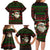 Viking Christmas Family Matching Long Sleeve Bodycon Dress and Hawaiian Shirt with Santa Warrior Axe Nordic Symbols Red Green Black Knit Pattern Design - Wonder Print Shop