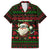 Viking Christmas Family Matching Long Sleeve Bodycon Dress and Hawaiian Shirt with Santa Warrior Axe Nordic Symbols Red Green Black Knit Pattern Design - Wonder Print Shop