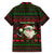 Viking Christmas Family Matching Long Sleeve Bodycon Dress and Hawaiian Shirt with Santa Warrior Axe Nordic Symbols Red Green Black Knit Pattern Design - Wonder Print Shop