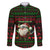 Viking Christmas Family Matching Long Sleeve Bodycon Dress and Hawaiian Shirt with Santa Warrior Axe Nordic Symbols Red Green Black Knit Pattern Design - Wonder Print Shop