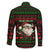 Viking Christmas Family Matching Long Sleeve Bodycon Dress and Hawaiian Shirt with Santa Warrior Axe Nordic Symbols Red Green Black Knit Pattern Design - Wonder Print Shop