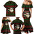 Viking Christmas Family Matching Mermaid Dress and Hawaiian Shirt with Santa Warrior Axe Nordic Symbols Red Green Black Knit Pattern Design - Wonder Print Shop