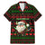 Viking Christmas Family Matching Mermaid Dress and Hawaiian Shirt with Santa Warrior Axe Nordic Symbols Red Green Black Knit Pattern Design - Wonder Print Shop