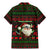 Viking Christmas Family Matching Mermaid Dress and Hawaiian Shirt with Santa Warrior Axe Nordic Symbols Red Green Black Knit Pattern Design - Wonder Print Shop