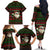 Viking Christmas Family Matching Off The Shoulder Long Sleeve Dress and Hawaiian Shirt with Santa Warrior Axe Nordic Symbols Red Green Black Knit Pattern Design - Wonder Print Shop