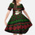 Viking Christmas Family Matching Off Shoulder Maxi Dress and Hawaiian Shirt with Santa Warrior Axe Nordic Symbols Red Green Black Knit Pattern Design - Wonder Print Shop