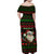 Viking Christmas Family Matching Off Shoulder Maxi Dress and Hawaiian Shirt with Santa Warrior Axe Nordic Symbols Red Green Black Knit Pattern Design - Wonder Print Shop